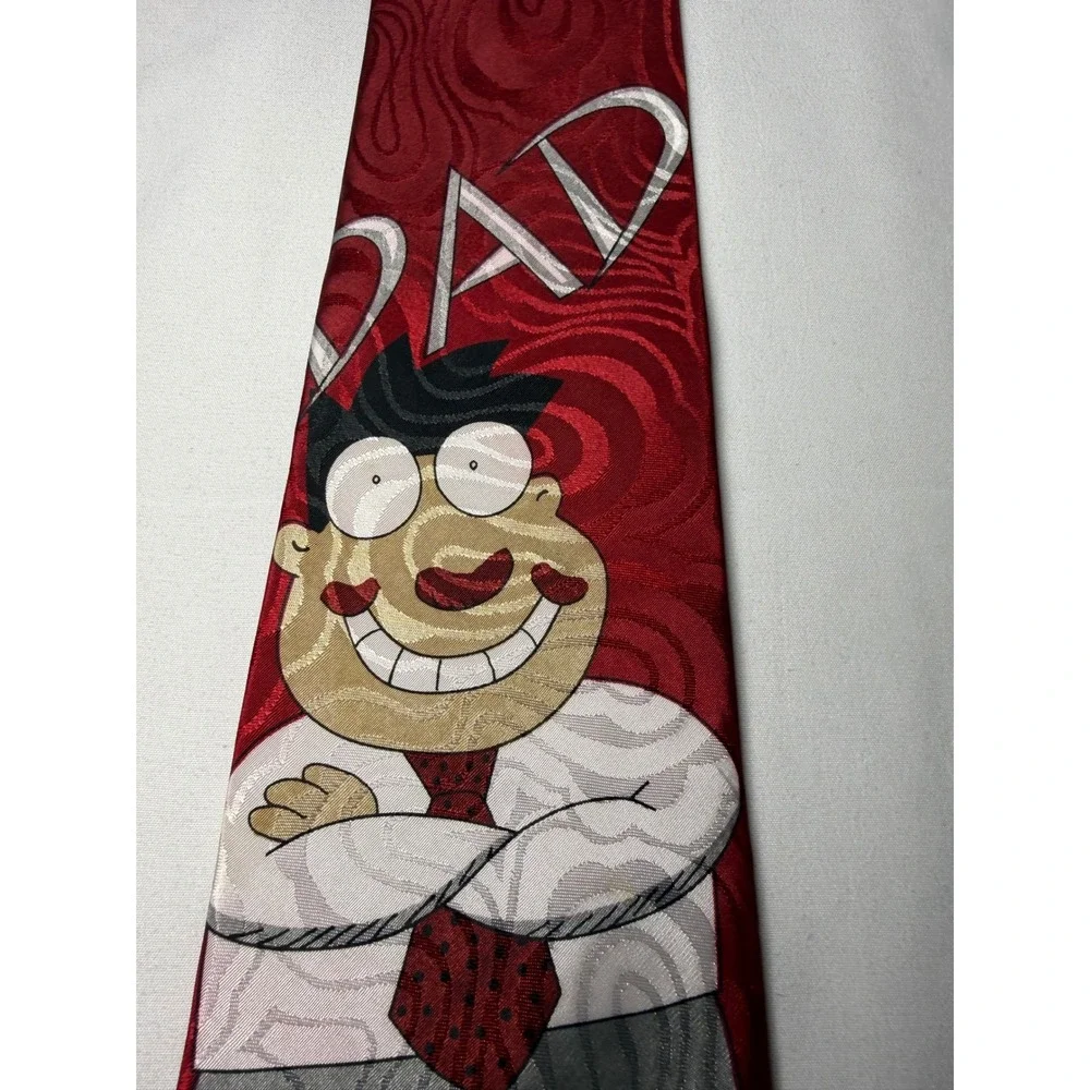 Hallmark Specialties Super Dad Cartoon Character Necktie‎ Red Polyester